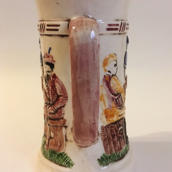 Beer Stein Ceramic Cup Collectible Mug Vintage Relief Bar Maid Tavern Tankard - Picture 6 of 8